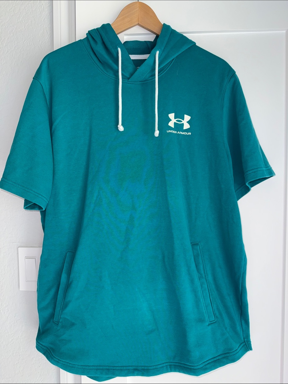 Under Armour Men's Rival Terry Short Sleeve Hoodie Teal XL